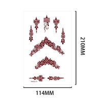 Tatouages Temporaires de Haute Qualité Style Tendance, Autocollants au Henné Éphémères Imperméables, Tatouages Marron pour les Mains
