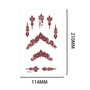 Tato sementara, kualitas tinggi, mode gaya tato sementara, stiker <span class=keywords><strong>Henna</strong></span> tahan air, tato tangan coklat - Product Image 5