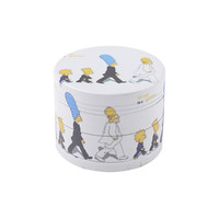 Lvhe Accessoires pour fumeurs Logo personnalisé 4 pièces Zinc Simpsons UV Imprimé Herb Grinder