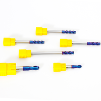 Fraise à queue en carbure de tungstène OEM/ODM SUP Nano Blue Coated 4 cannelures 65HRC pour machine CNC