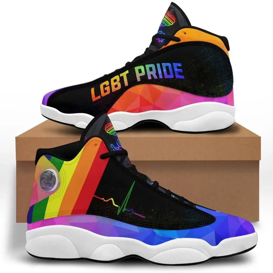 LGBT gurur gökkuşağı aşk kazanır lüks tasarımcı basketbol ayakkabıları toptan özel Logo dantel Up Platform ayakkabılar özel etiket ile