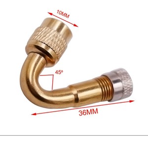 Boquilla para inflar neumáticos con curva de 45 grados, 10 mm, 36 mm de longitud, extensión de válvula de inflado rápido para productos de aire - Product Image 1