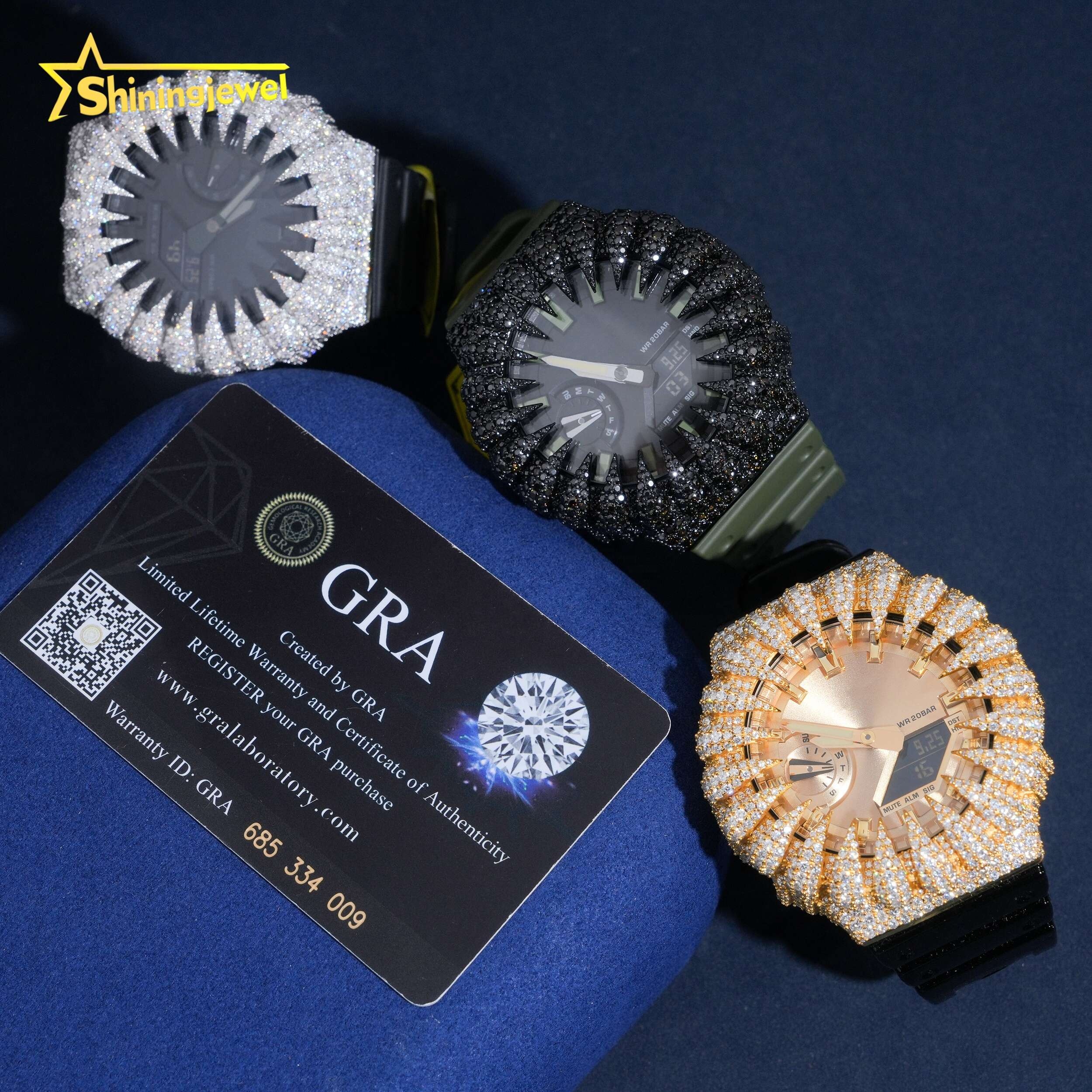 iced out gshock mossinite watch