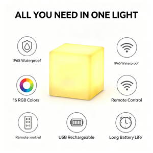 LEDライトキューブ 10cm 磁気充電 45mm 充電式 デスクデコレーション 卸売 内蔵バッテリー 16色 4モード - Product Image 4