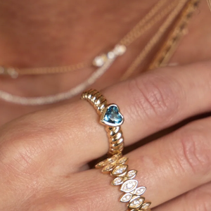 Cincin batu permata mewah, perhiasan cincin pertunangan batu permata mewah, cincin perak 925 <span class=keywords><strong>Sterling</strong></span> 18k lapis emas alami biru hati Topaz - Product Image 3
