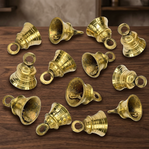 IBS <b>Brass</b> Creative Ornament Pooja <b>Bell</b> Handcrafted Digital Printing Temple Chain Festival Home Decoration Pooja Accessories (Set - Product Image 2