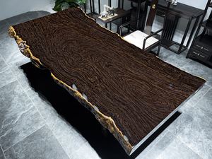 Tavolo di Lusso <span class=keywords><strong>in</strong></span> <span class=keywords><strong>Legno</strong></span> Massello di Ebano - <span class=keywords><strong>Lastra</strong></span> Naturale con Bordo Vivo per Sala da Pranzo Opulenta e Arredamento Direzionale - Product Image 2