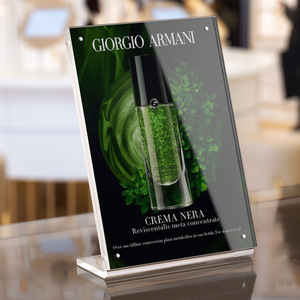 <strong>Acrylic</strong> <strong>Menu</strong> Holder Magnetic Frame Transparent <strong>Acrylic</strong> <strong>Display</strong> <strong>Stand</strong> <strong>for</strong> Restaurant Cafe Hotel and Product Showcase Table Use - Product Image 6