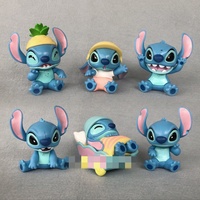Set Figur Aksi Stitch Kartun Lucu Blind Box Grosir Mainan 3D Figur Aksi Kotak Misteri Dekorasi Meja Kotak Kejutan