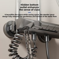 Ensemble complet de robinets thermostatiques à touches de piano et de douche pluie, en alliage d'aluminium, style moderne et minimaliste, vente en gros directe usine transfrontalière