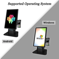 Terminal de commande et de paiement en libre-service avec écran tactile interactif pour restaurant, système d'exploitation Windows, 24 pouces