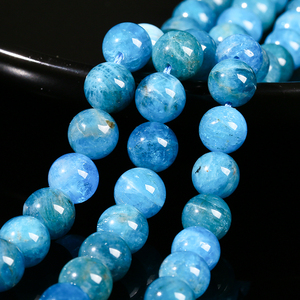 JD Vente en Gros Perles en Pierre d'<span class=keywords><strong>Apatite</strong></span> Bleue Naturelle Lisses Rondes de 6 8 10MM Perles Libres pour Fabrication de Bijoux DIY - Product Image 5