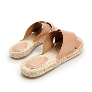 Sandalias planas de lujo para mujer, alpargatas con tiras cruzadas de <span class=keywords><strong>cuero</strong></span>, diseño superior, sin cordones, Punta abierta, logotipo personalizado - Product Image 3