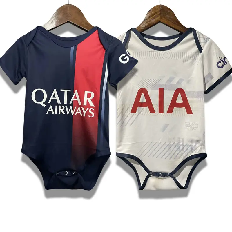 Latest Season National Club Team Baby Crawling Clothes New Born Baby Romper Football Jersey Soccer Wear for Little Ones