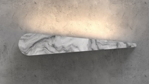 Lámpara de pared de diseño con tubo largo, negro, blanco, flor gris, estilo nicho - Product Image 2