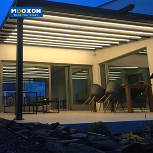 Pergola motorisée rétractable en PVC Mooxon, <span class=keywords><strong>auvent</strong></span> extérieur réglable et imperméable - Product Image 6