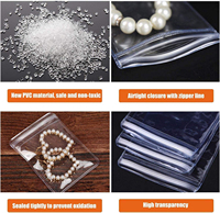 Kantong Plastik PVC Transparan Anti Oksidasi untuk Kemasan Perhiasan, Cincin, Anting, Kantong Poli Transparan Anti Kusam