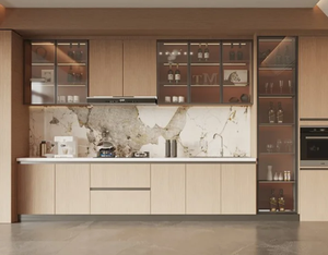 Meuble de rangement à vin moderne et luxueux, panneau en bois, mobilier d'intérieur, bar à vin élégant, présentoir pour salon et salle à manger - Product Image 5