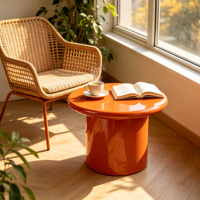 Table basse ronde orange