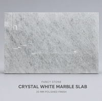 Dalle de marbre blanc cristallin FANCY STONE, pierre naturelle polie rétroéclairée pour îlot de cuisine de luxe, mur d'accentuation et design de bar