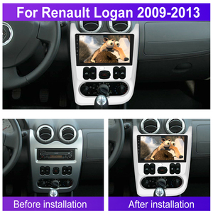 Podofo Android autoradio 9 pouces Double Din Carplay Android Auto GPS prise en charge caméra AHD pour Renault Logan 2009-2013 vente en gros OEM - Product Image 4