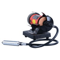 Mini-meuleuse d'établi 120V 220V MINIQ 150W avec meule de 75mm, base en fonte, polisseuse à arbre flexible, mandrin 4mm, grain 120/320