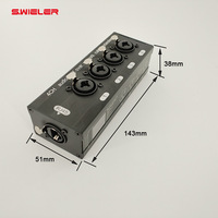 Répartiteur de scène audio RJ45 vers 4 canaux XLR/DMX 6.35mm Live Stage Ethernet Extender Transceiver Copper Contact Material