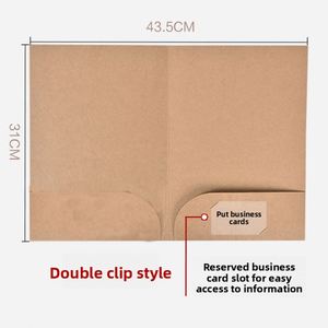 Carpeta de Almacenamiento de Documentos de Oficina, Tipo Sobre, de Papel Kraft, con Doble Compartimento, Tamaño A4, Venta al Por Mayor - Product Image 3