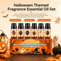 Coffret Cadeau d'Halloween Transfrontalier d'Huiles Essentielles d'Aromathérapie pour Diffuseur DIY Domestique, Parfum Doux Relaxant à Arômes Superposés