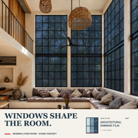 Film intelligent commutable pour fenêtre avec contrôle électrique de la confidentialité pour vitrage architectural
