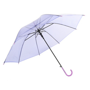 Parapluie manuel transparent coloré créatif à long manche pour activités promotionnelles, parapluie droit en plastique imperméable - Product Image 5