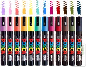 Marqueurs de <span class=keywords><strong>peinture</strong></span> <span class=keywords><strong>Posca</strong></span>, marqueurs acryliques moyens PC-5M avec pointes réversibles, recommandés par les artistes pour les cadeaux - Product Image 6