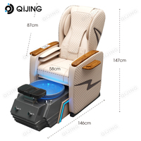 Équipement de salon de beauté moderne, fauteuil de massage électrique pour manucure, fauteuil de pédicure de luxe avec lumière LED