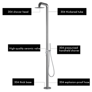 Columna de Ducha Independiente de Acero Inoxidable Cromado <span class=keywords><strong>para</strong></span> <span class=keywords><strong>Piscina</strong></span>, Jardín o Playa - Product Image 3