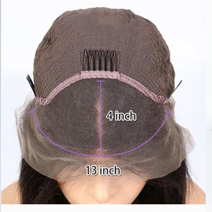 Perruques Lace Front en cheveux humains brésiliens, longues, bouclées profondes, style afro, avec raie centrale, pour femmes européennes et américaines, vente en gros, noires - Product Image 5