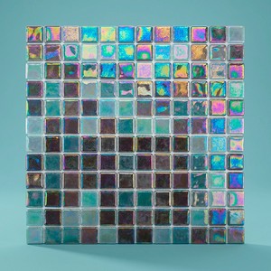 Piastrelle in Vetro Mosaico Acquaris Maldives 12x12 Pollici Iridescenti per Decorazione Pareti Piscina - Product Image 1