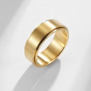 Anillo Giratorio de Acero Inoxidable de 8 mm para <span class=keywords><strong>Hombre</strong></span>, Anillos Clásicos para Aliviar la Ansiedad, Joyería Giratoria para la Inquietud - Product Image 3