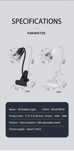 Yee Đồ Dùng Cho Thú Cưng Phụ Kiện Bể Cá Có Thể Kẹp Hoặc Treo Bể Nuôi Bò Sát Chống Rạn UVB UVA Đèn Chống Nắng Cho Rùa Hồ Cá - Product Image 5