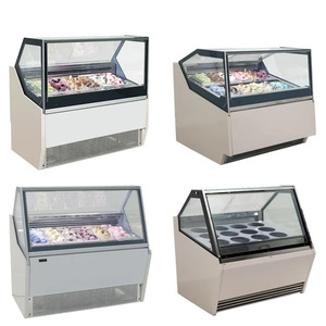 Thương mại nhanh chóng Tủ đông đường hầm Kem Showcase hiển thị máy nén lạnh Gelato tủ lạnh hiển thị tủ đông - Product Image 1