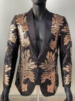 Costume à paillettes dorées de haute qualité pour homme, veste décontractée, Costume de chanteur, Costume de Performance, Europe et amérique