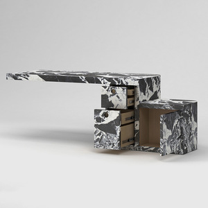 KUMUSI Table <span class=keywords><strong>console</strong></span> en <span class=keywords><strong>marbre</strong></span> <span class=keywords><strong>noir</strong></span> pour application extérieure pour la maison, l'hôtel, la résidence ou la villa - Product Image 4