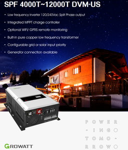 Growatt MPPT double sortie 6KW, onduleur solaire à onde sinusoïdale pure avec stockage d'énergie 48VDC, efficacité 98%, portable, WIFI, 4KW-12KW - Product Image 4