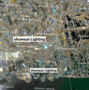Colgante grande <span class=keywords><strong>de</strong></span> oro para decoración <span class=keywords><strong>de</strong></span> hotel y boda, candelabro <span class=keywords><strong>de</strong></span> <span class=keywords><strong>cristal</strong></span> <span class=keywords><strong>de</strong></span> lujo moderno para el hogar, sala <span class=keywords><strong>de</strong></span> estar - Product Image 3