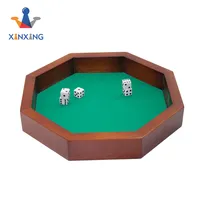 Dice Board Game with 5 Wooden Dices and Wooden Tray