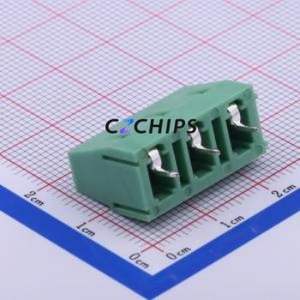 DB128V-7.5-3P-GN-S Screw Terminal Block Through hole Component (THT),P=7.5mm Connector 1x3P 7.5mm Green Through Hole - Product Image 1