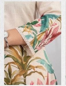 Tissu élégant de qualité supérieure, finition lin doux, pour vêtements féminins, polyester, imprimé numérique, 100% polyester - Product Image 5