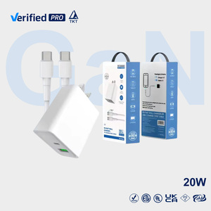 <span class=keywords><strong>Chargeur</strong></span> rapide GaN Type-C TKT 20W avec prise US, adaptateur de voyage pour ordinateur portable, appareil photo, tablette, USB-C, ensemble de chargeurs avec câble USB certifié MFI - Product Image 1