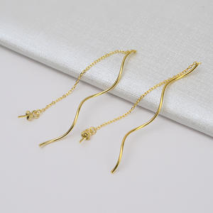 Pendientes Largos de Plata S925 Wenchi, Paquete de 2, Joyería de Perlas Personalizada para Mujer, Accesorios DIY con Soporte Vacío - Product Image 2