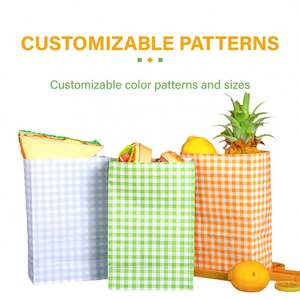 Bolsas de Papel Kraft Blancas Impresas Personalizadas ZJPACK con Fondo Cuadrado sin Asas para Empacar Alimentos como Pizza, Leche, Sushi, Gelatina - Product Image 4