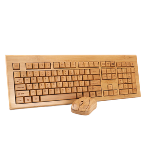 2.4G di bambù in legno senza fili tastiera USB Mouse <span class=keywords><strong>combo</strong></span> tastiera multimediale e Mouse <span class=keywords><strong>Set</strong></span> regalo di bambù - Product Image 1